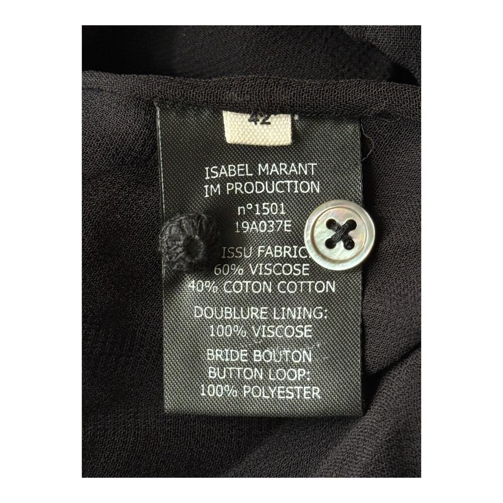Isabel Marant Etoile Odeal Pintuck midi dress black size 42 (US 10) DEFECT - Picture 7 of 7